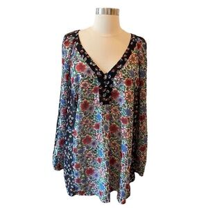 Nanette Lepore Floral Tunic Blouse Size 3X